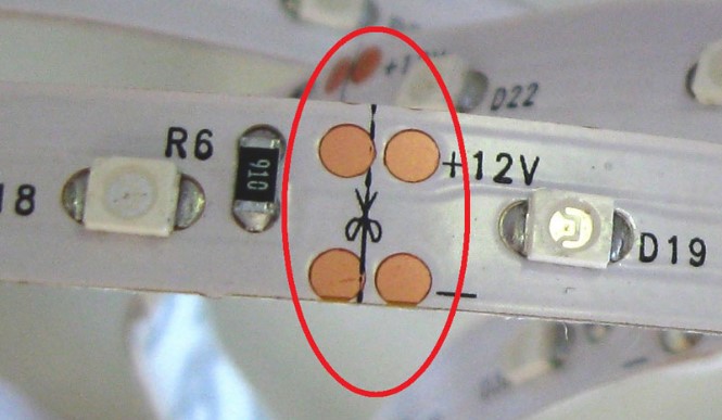 Різати світлодіодну стрічку можна звичайними ножицями