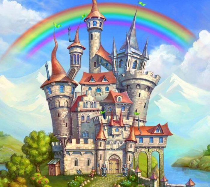 Що стосується чарівного замку, то він відрізняється від палацу характерною формою будівель - витягнутої, немов спрямованої вгору, наявністю безлічі веж, увінчаних куполами